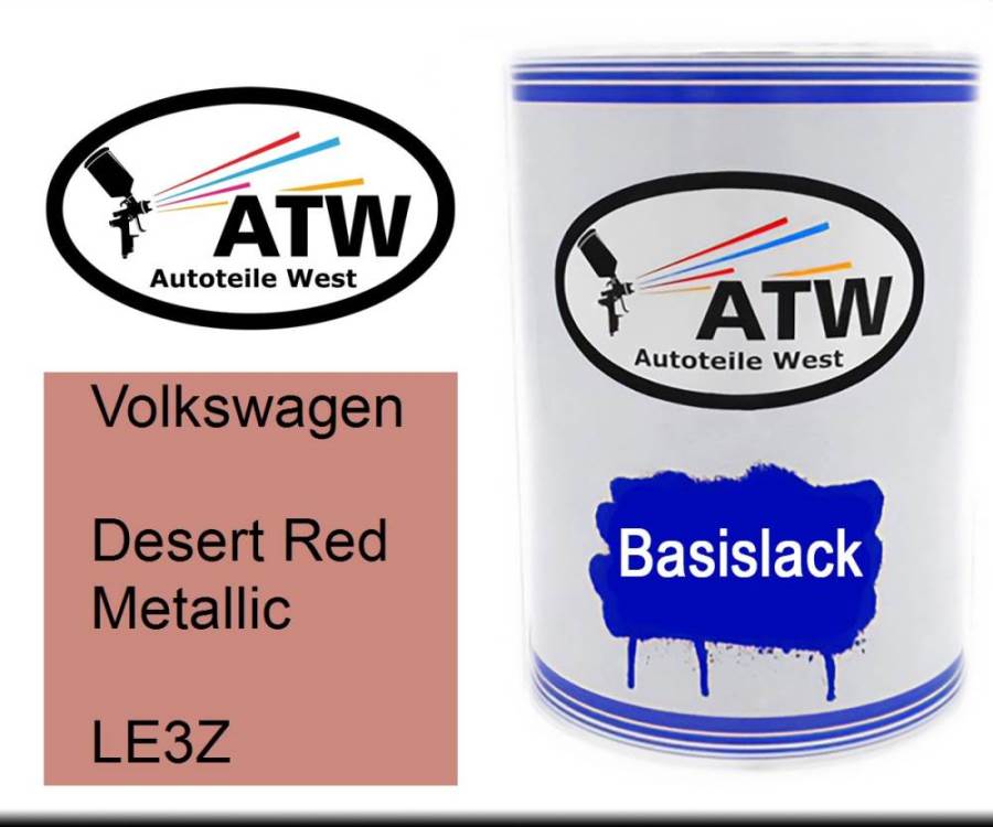 Volkswagen, Desert Red Metallic, LE3Z: 500ml Lackdose, von ATW Autoteile West.